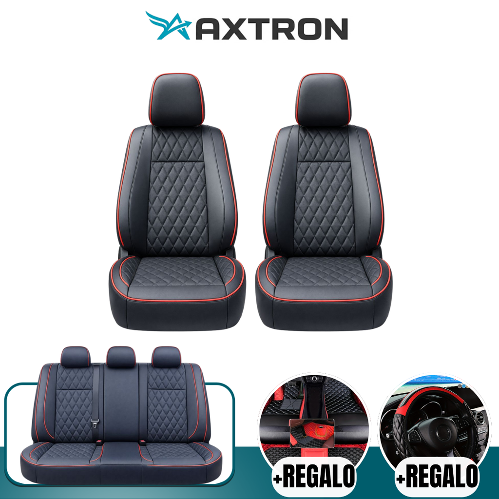Funda de Auto Universal Noble en Cuero Legítimo con Airbag + REGALOS: Alfombra de Cuero y Funda de Volante
